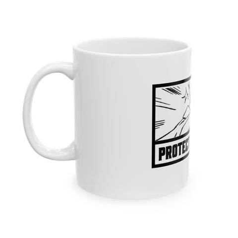 Protect the Swing GK7 Comic Panel Ceramic Mug